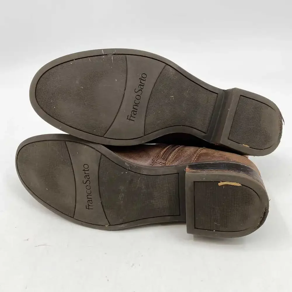 Franco Sarto Brown Leather Ankle Boots | Women’s Size 8